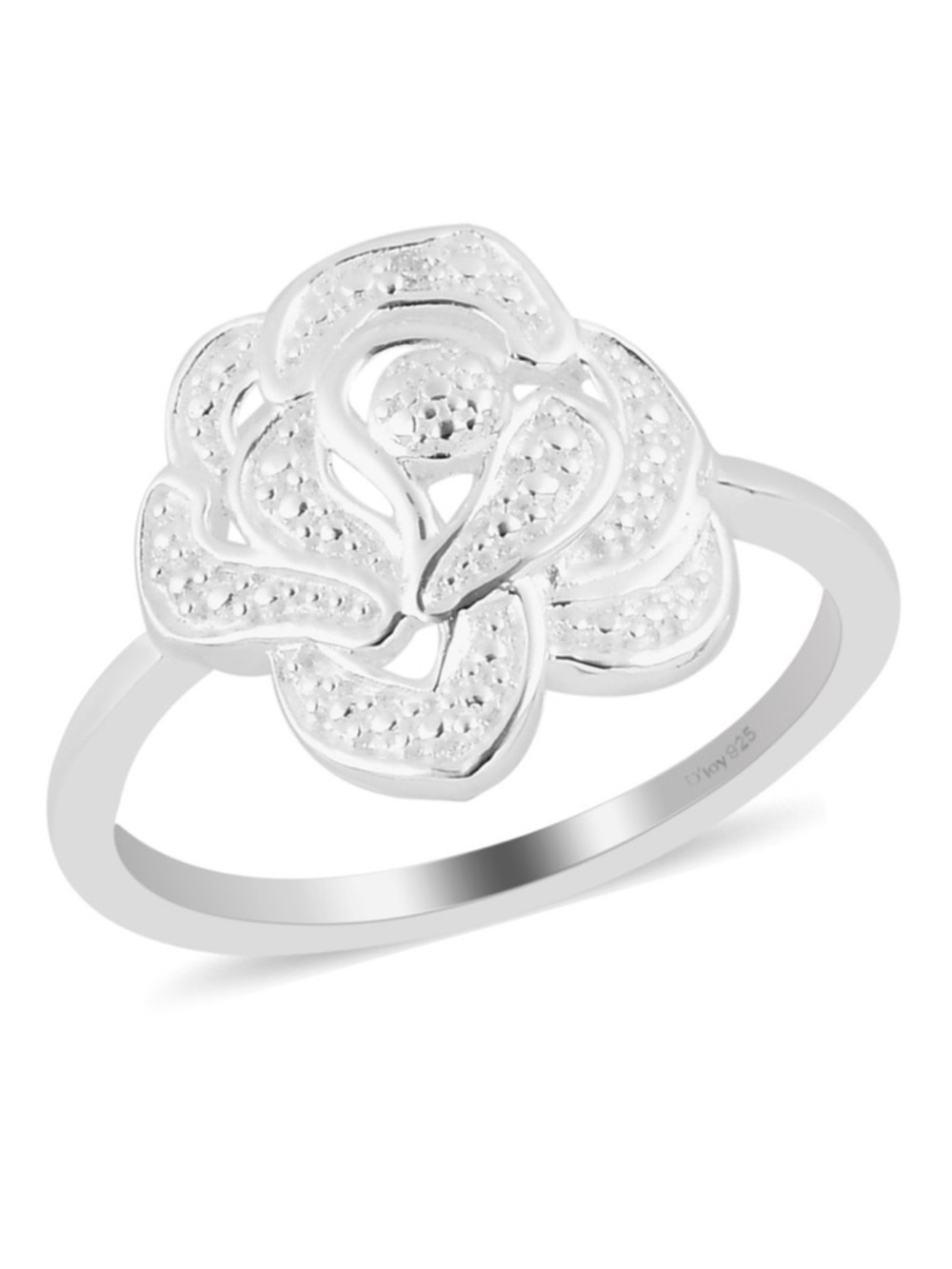 Moissanite Accent Fancy Ring in Sterling Silver Ring